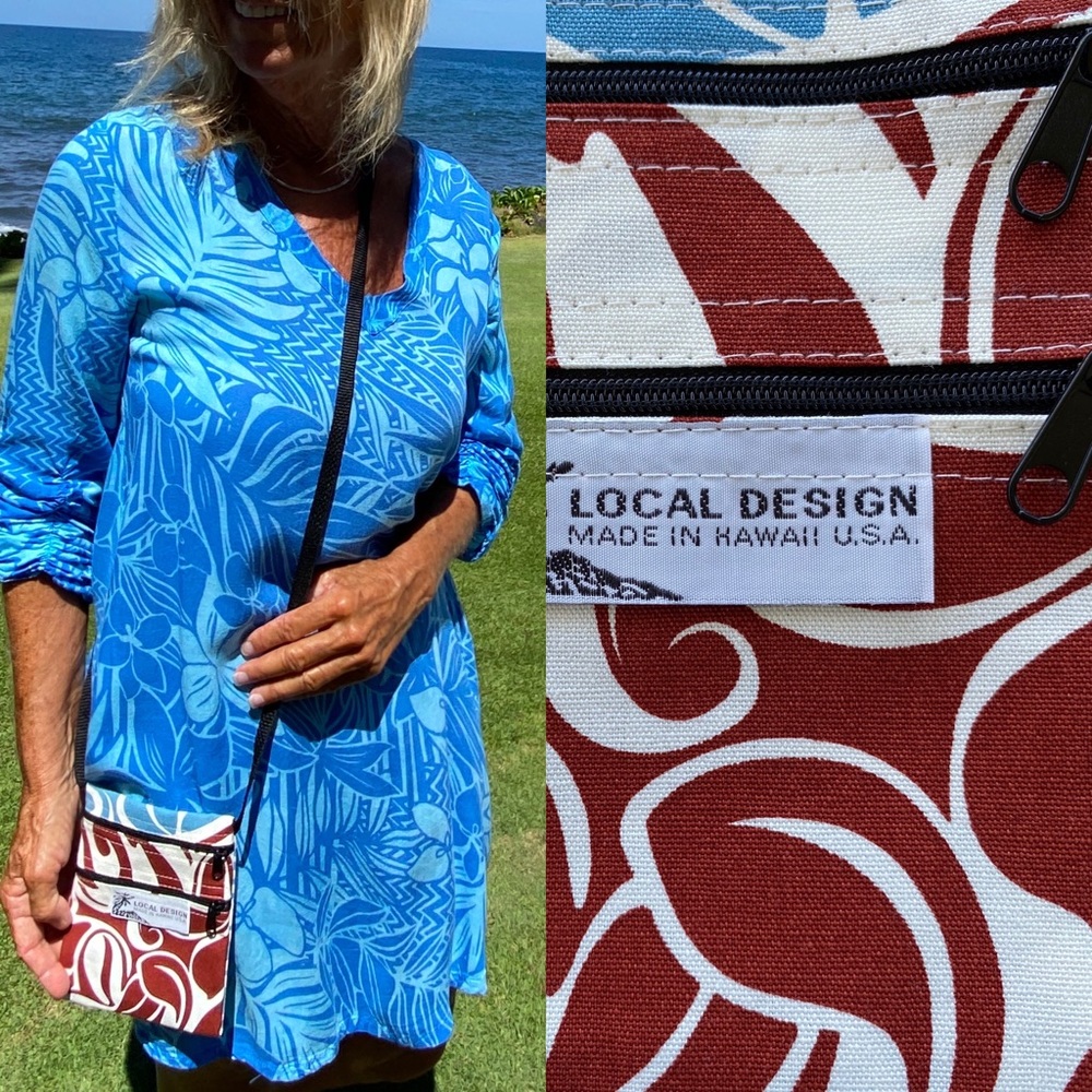 Crossbody Brown and Blue Print